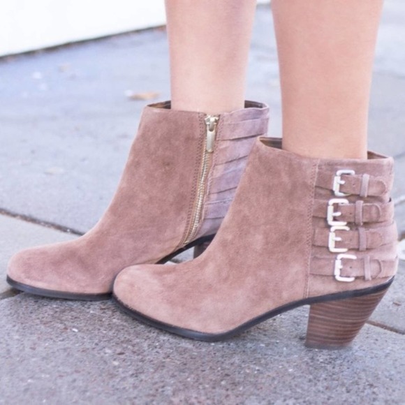 Sam Edelman Lucca Booties Suede Buckle 